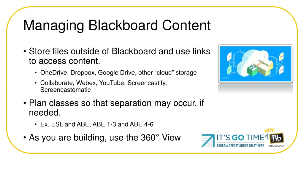 managing blackboard content