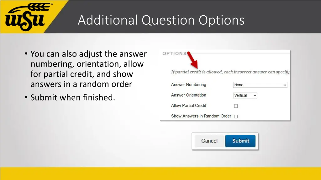 additional question options