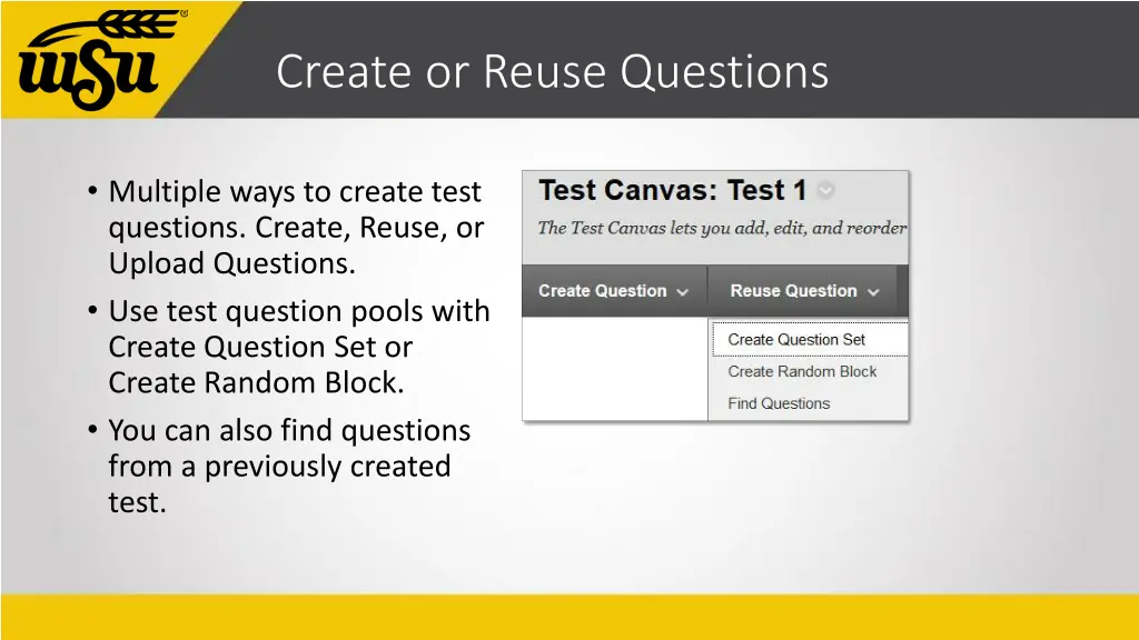 create or reuse questions