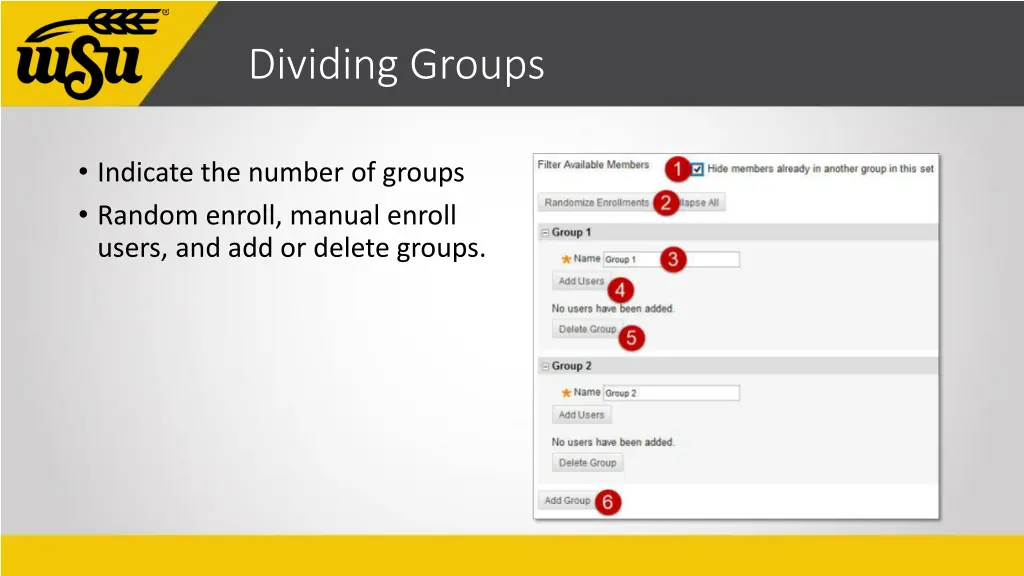 dividing groups