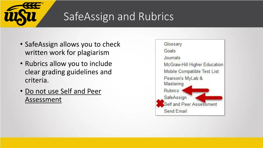 safeassign and rubrics