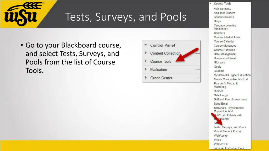 tests surveys and pools