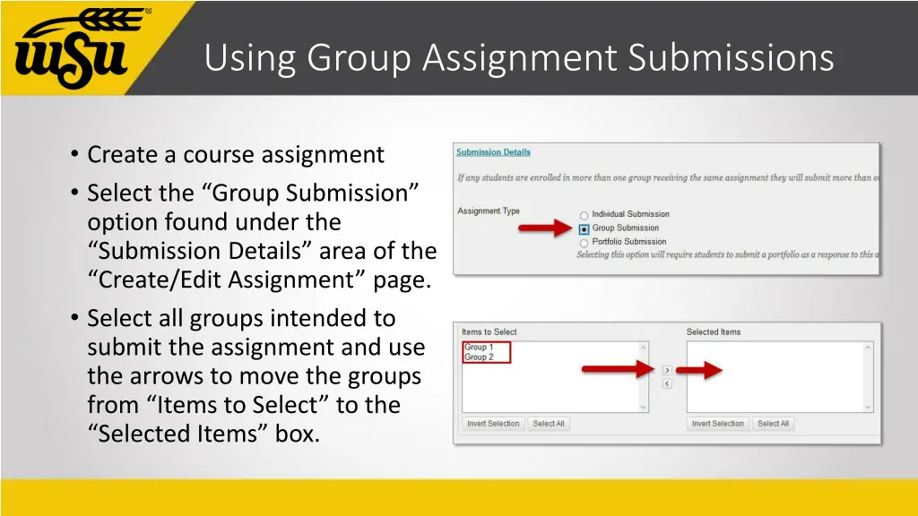 using group assignment submissions