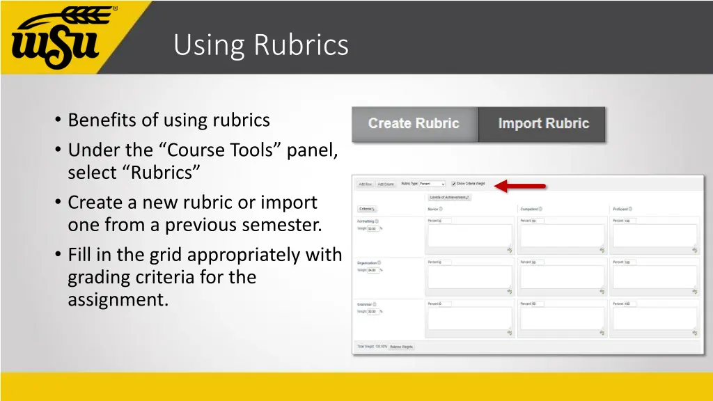 using rubrics