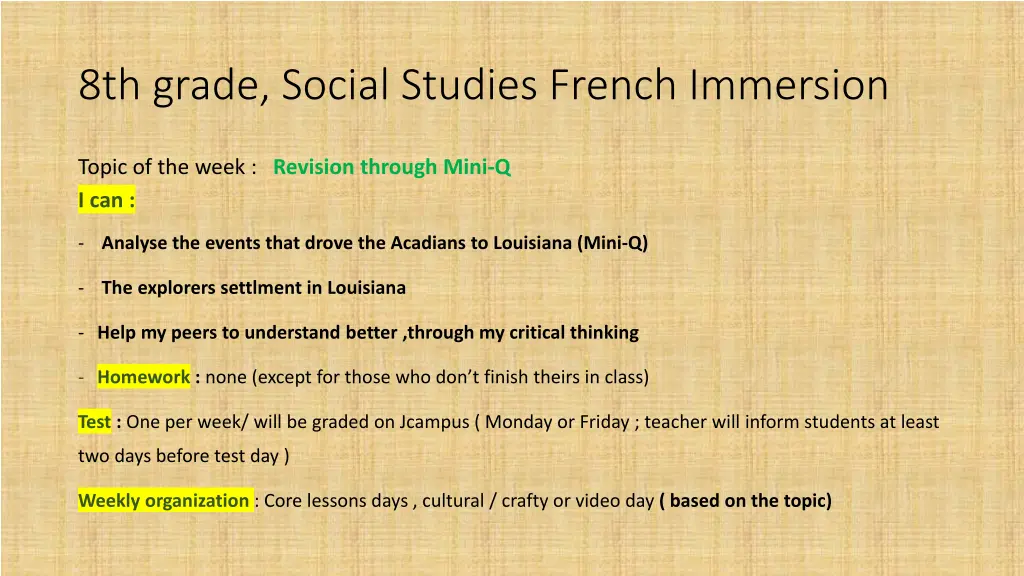 8th grade social studies french immersion