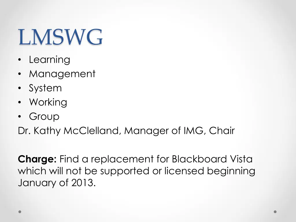 lmswg learning management system working group