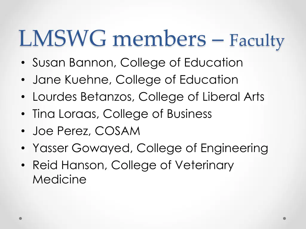 lmswg members faculty susan bannon college