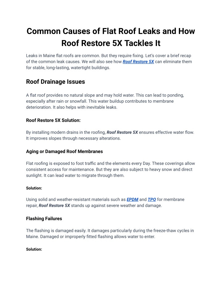common causes of flat roof leaks and how roof