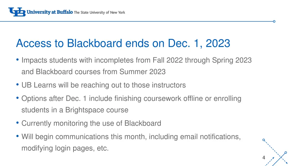 access to blackboard ends on dec 1 2023