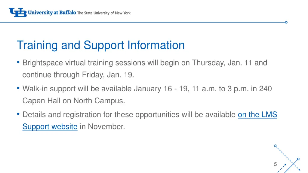 training and support information