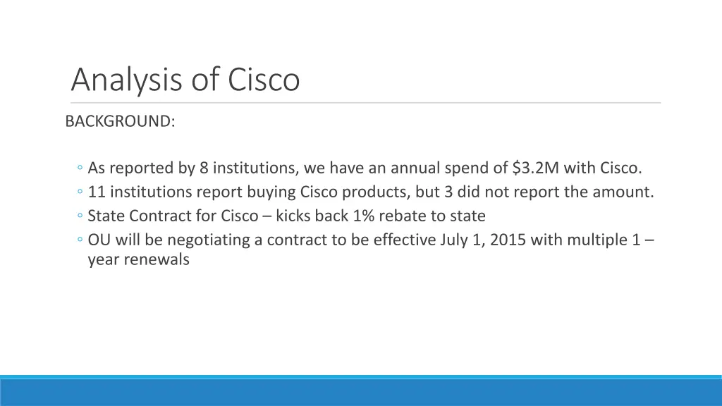 analysis of cisco