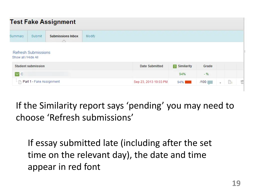 if the similarity report says pending