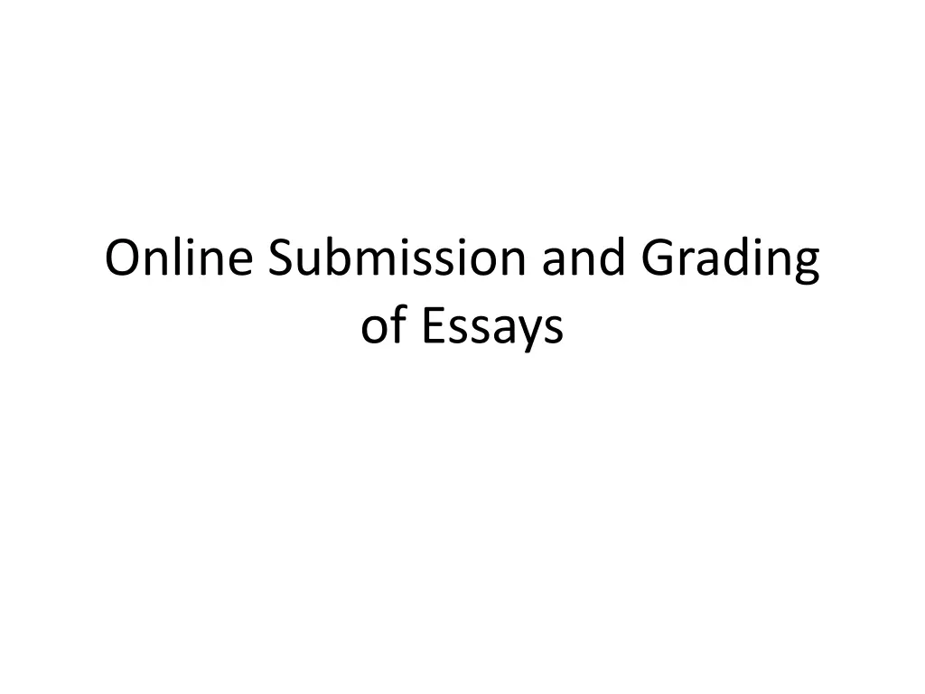 online submission and grading of essays 1