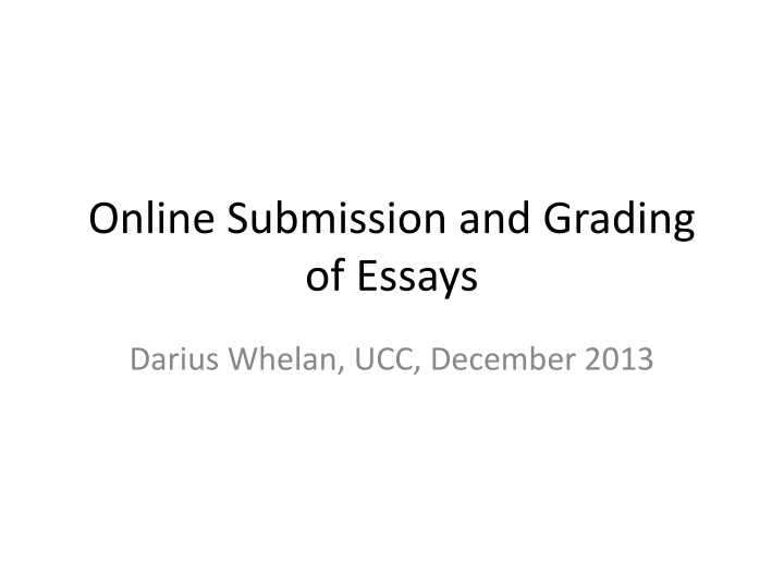 online submission and grading of essays