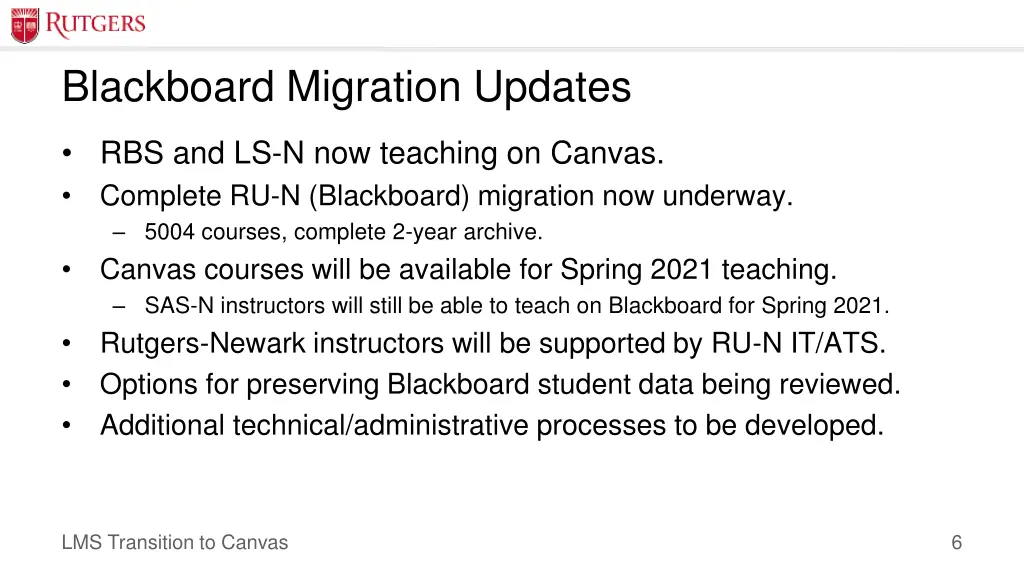 blackboard migration updates