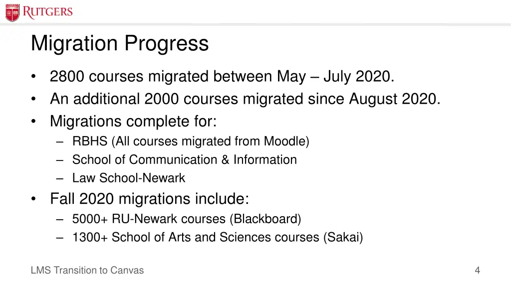 migration progress