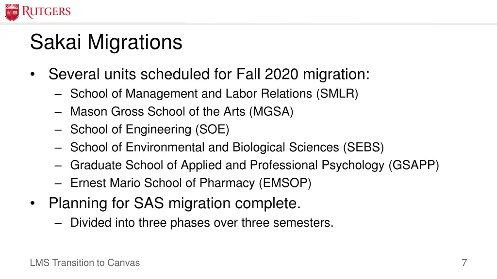 sakai migrations