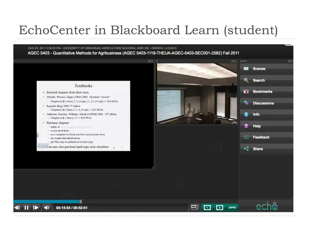 echocenter in blackboard learn student 1