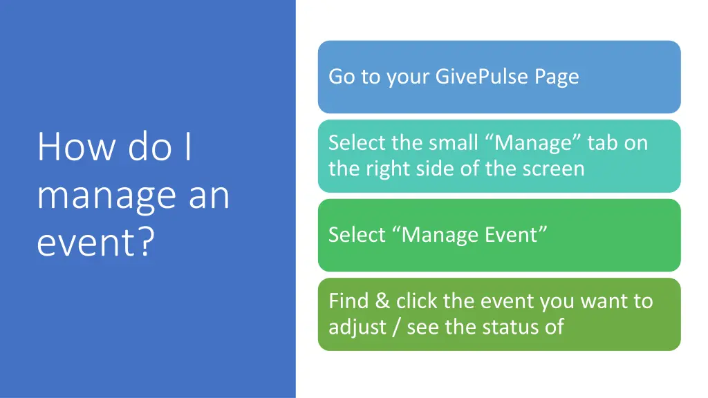 go to your givepulse page