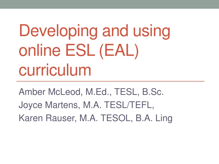 developing and using online esl eal curriculum