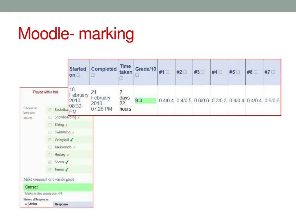 moodle marking