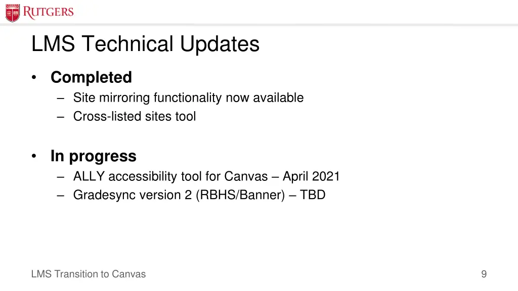 lms technical updates