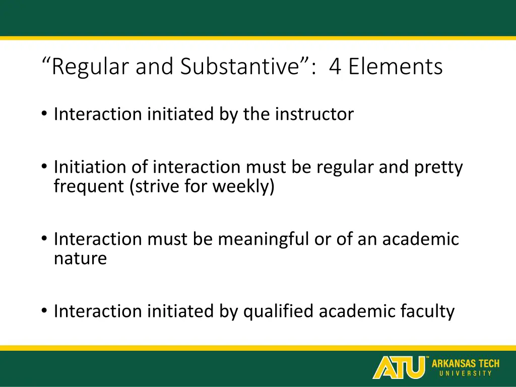 regular and substantive 4 elements