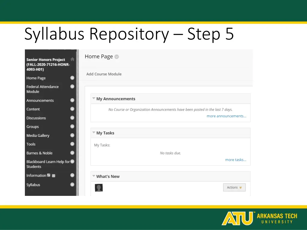 syllabus repository step 5