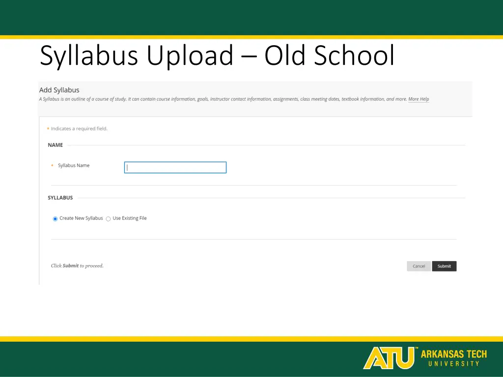 syllabus upload old school 1