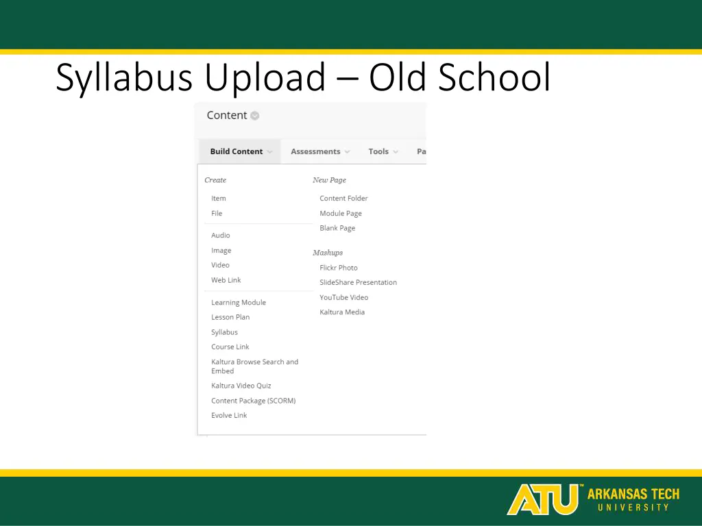 syllabus upload old school