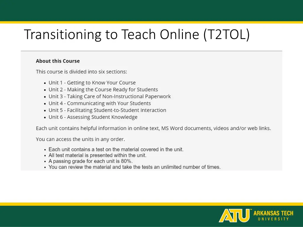 transitioning to teach online t2tol