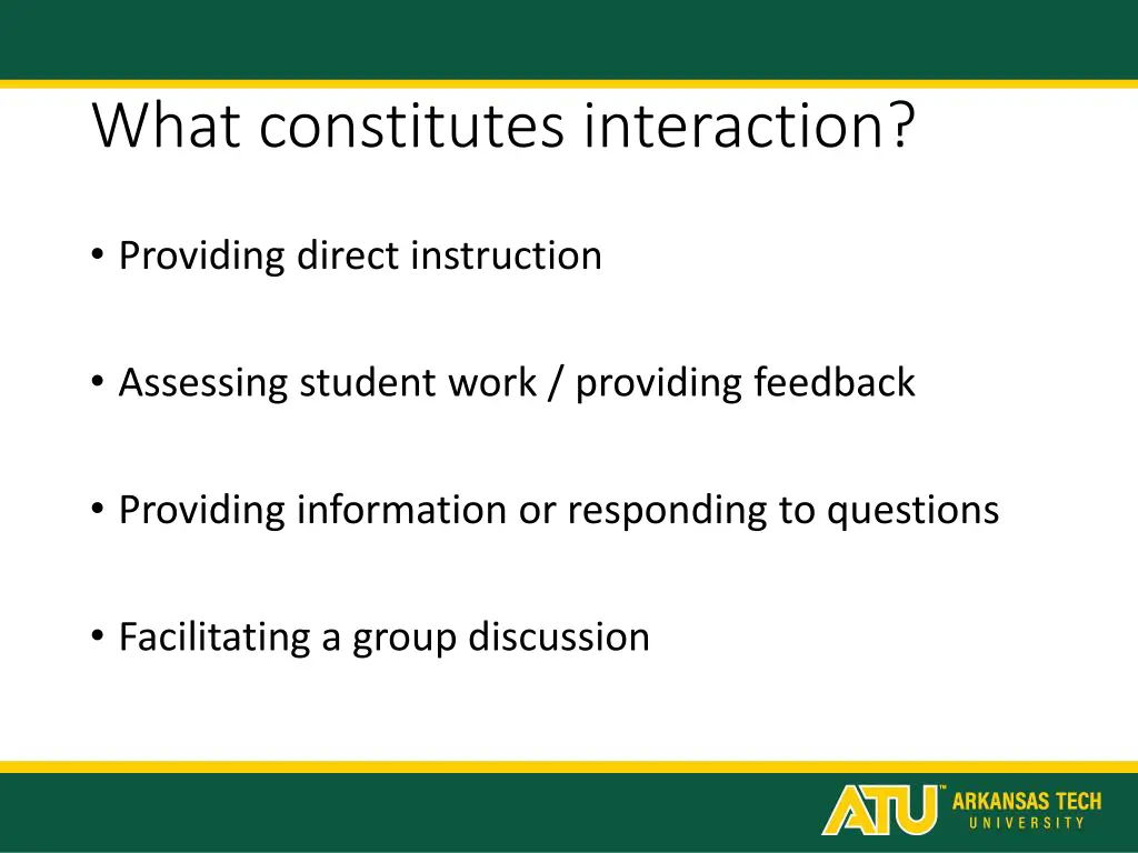 what constitutes interaction