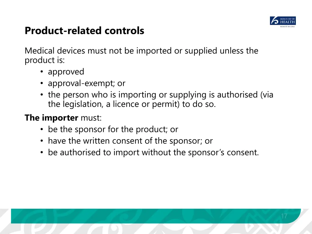 product related controls