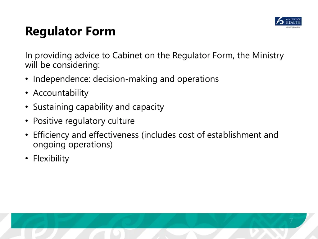 regulator form