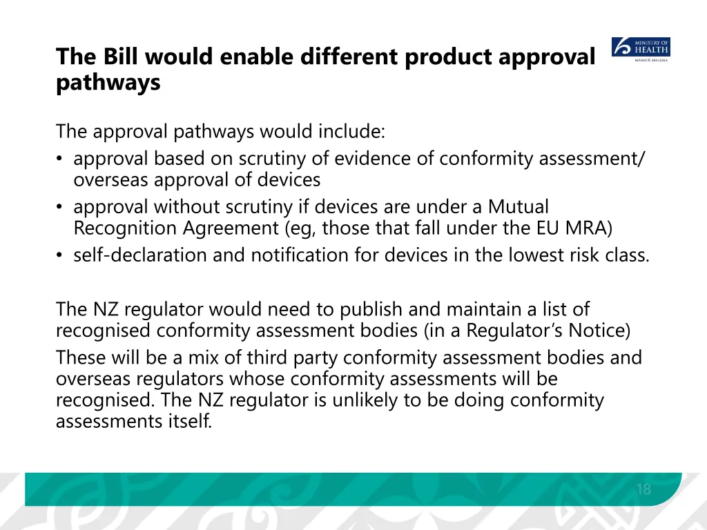 the bill would enable different product approval