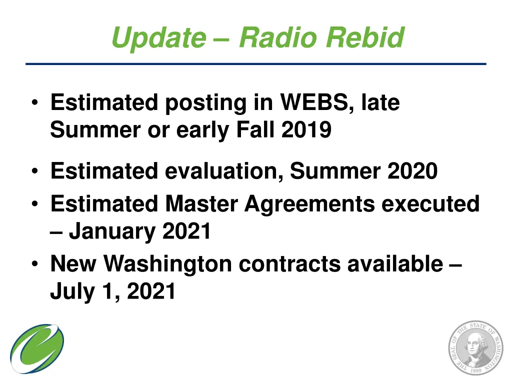 update radio rebid 1