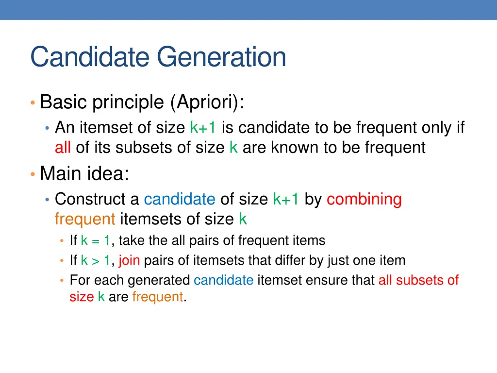 candidate generation