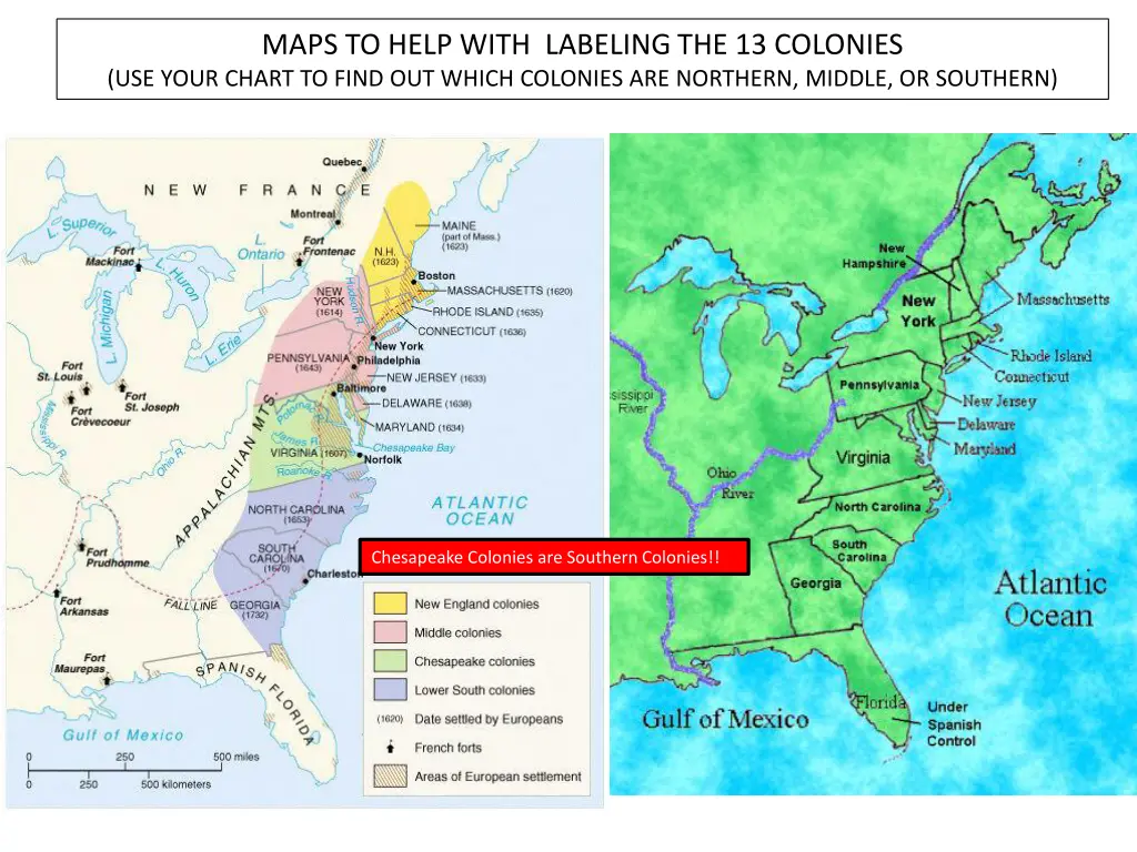 maps to help with labeling the 13 colonies