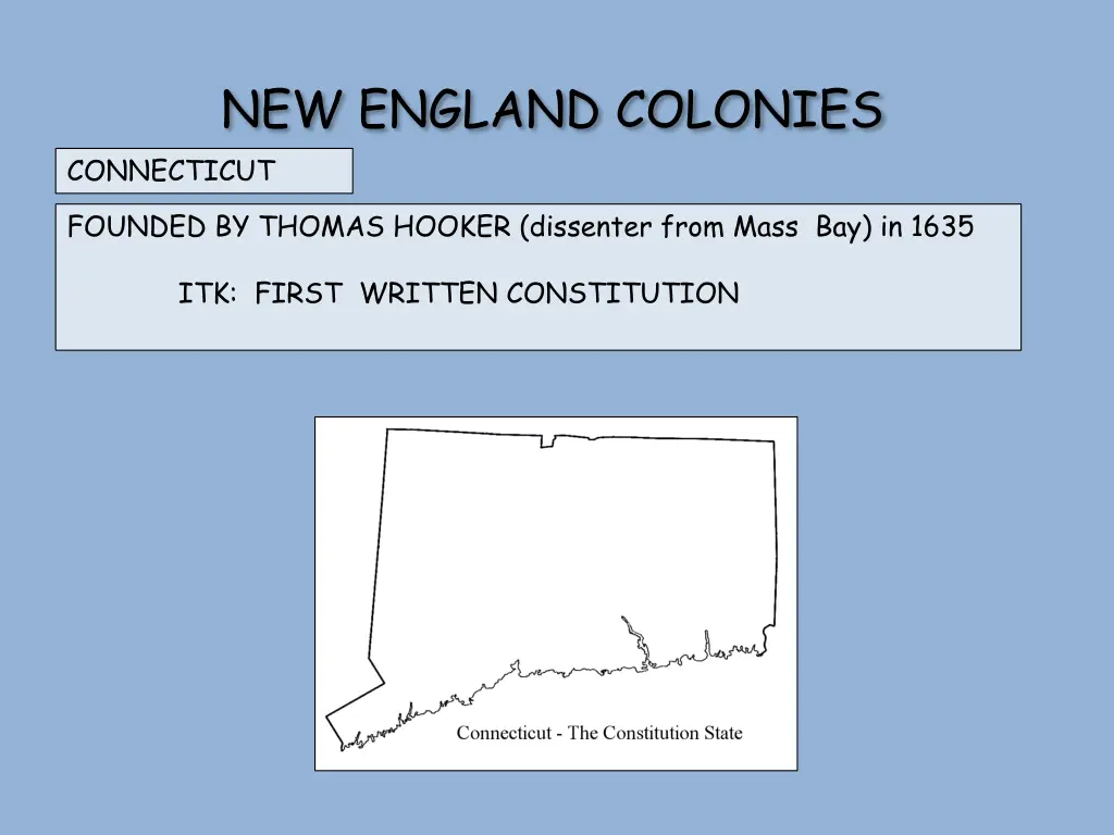 new england colonies connecticut