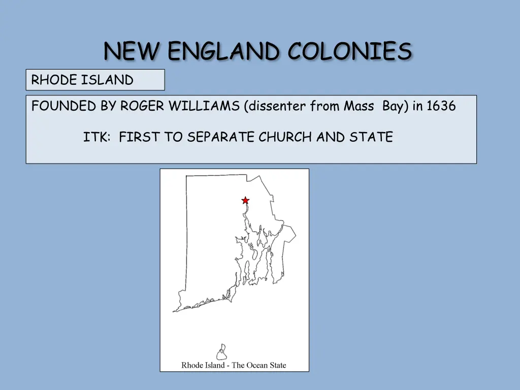 new england colonies rhode island