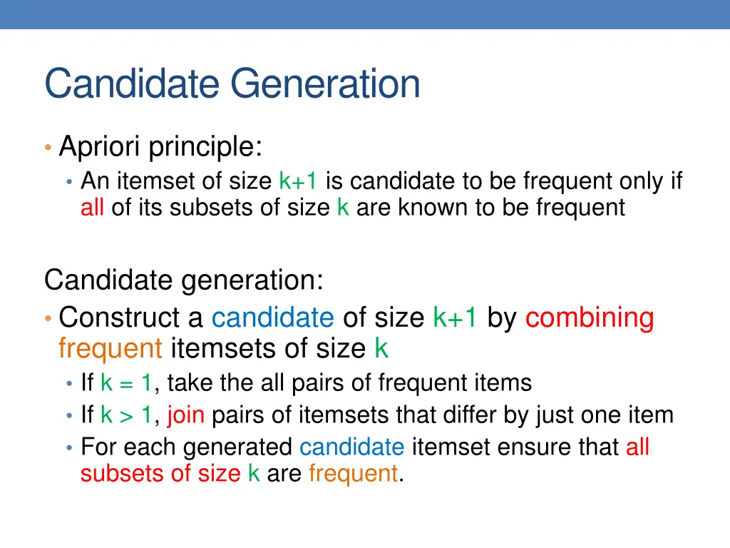 candidate generation