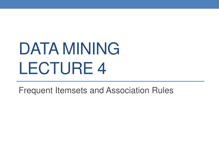 data mining lecture 4