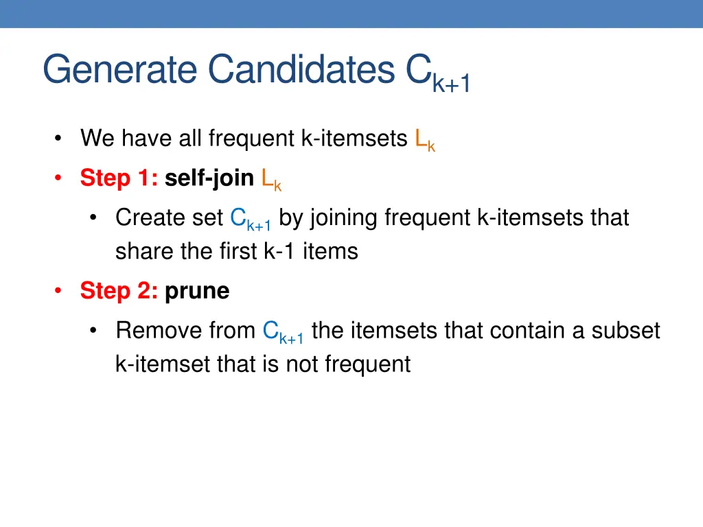 generate candidates c k 1 4