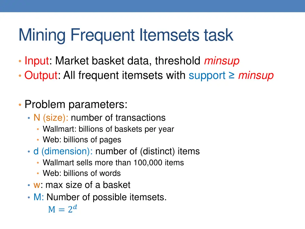 mining frequent itemsets task