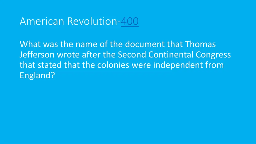 american revolution 400