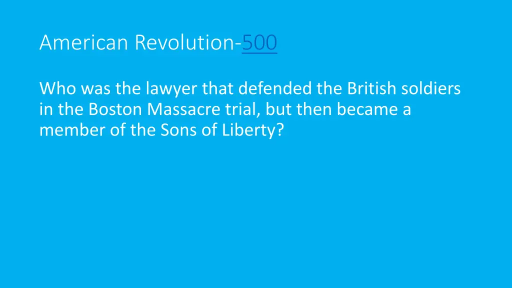 american revolution 500
