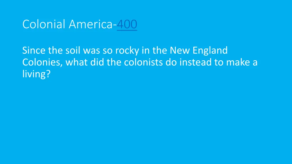 colonial america 400