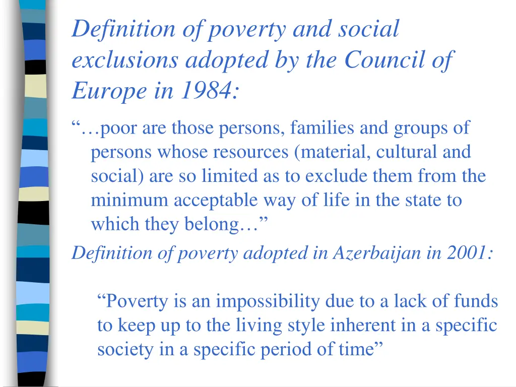 definition of poverty and social exclusions