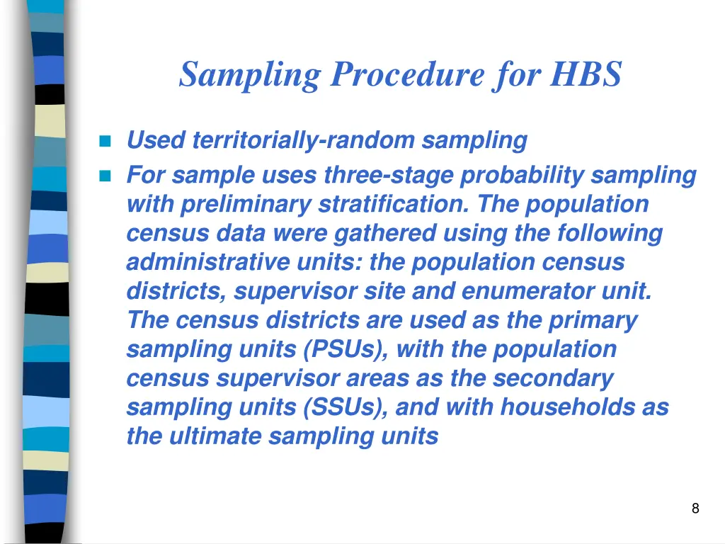 sampling procedure for hbs