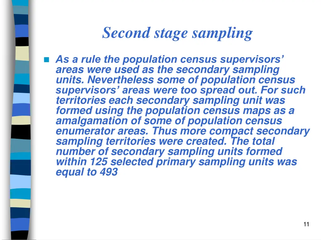 second stage sampling